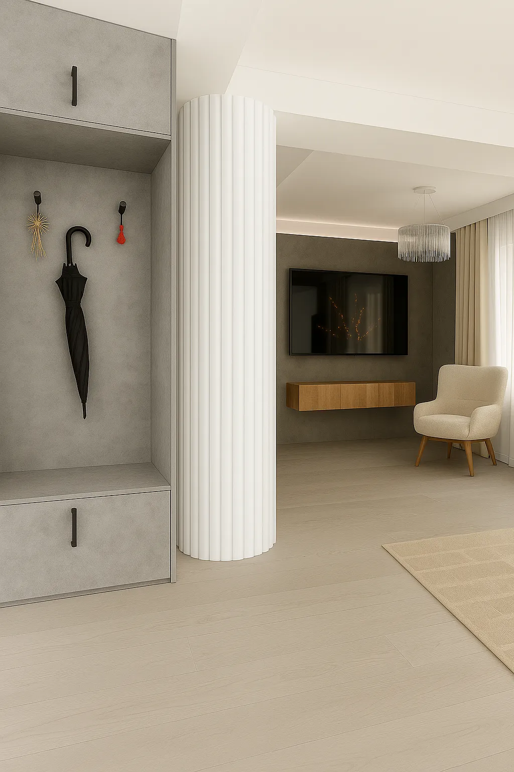 Interior realizat cu riflaje WoodClass - proiect real